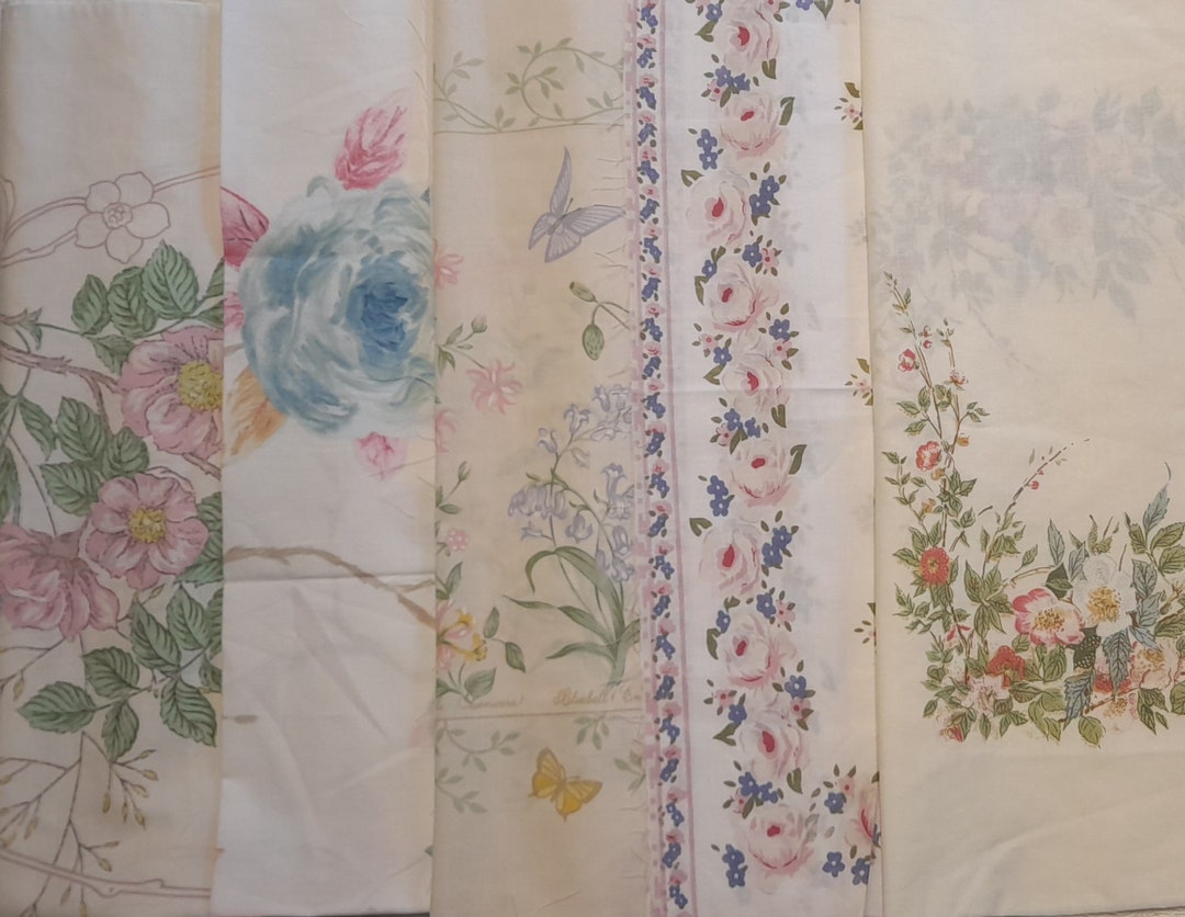 Vintage Shabby Chic Pillowcase Remnants Bundle X 5 Floral Etsy UK