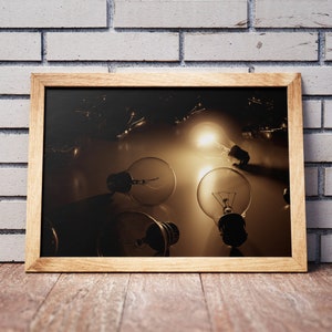One bright light - A3 Poster - Lightbulbs