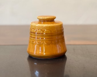 Vintage 1970s Homer Laughlin Fiestaware Covered Sugar Bowl, Golden Harvest Line Circa 1970s,