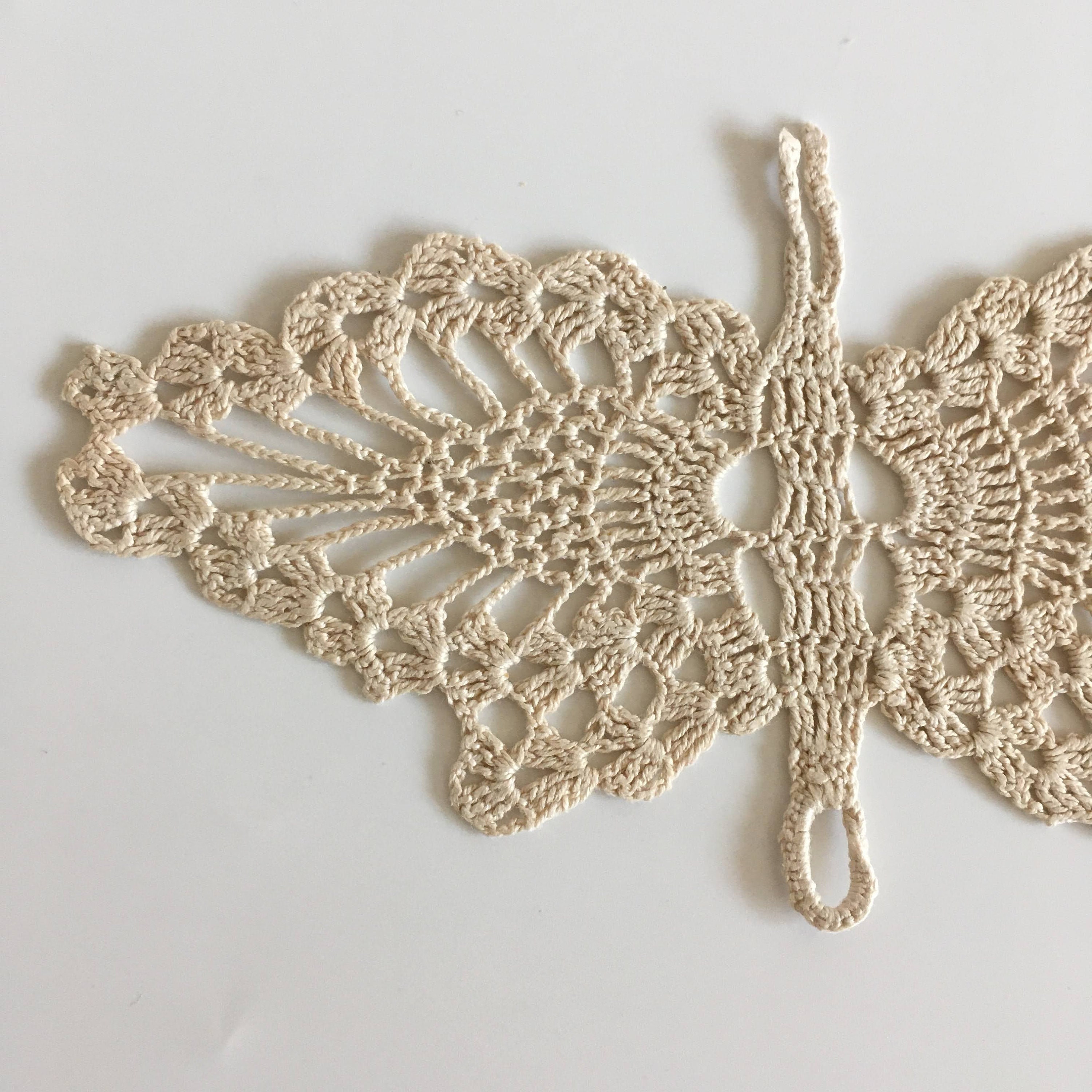 Handmade Cotton Crochet Butterfly Doilies, Small Crochet Lace Doilies, Crochet Butterfly Coasters, Shabby Chic Home Decor, New Home Gift - Thumbnail 3