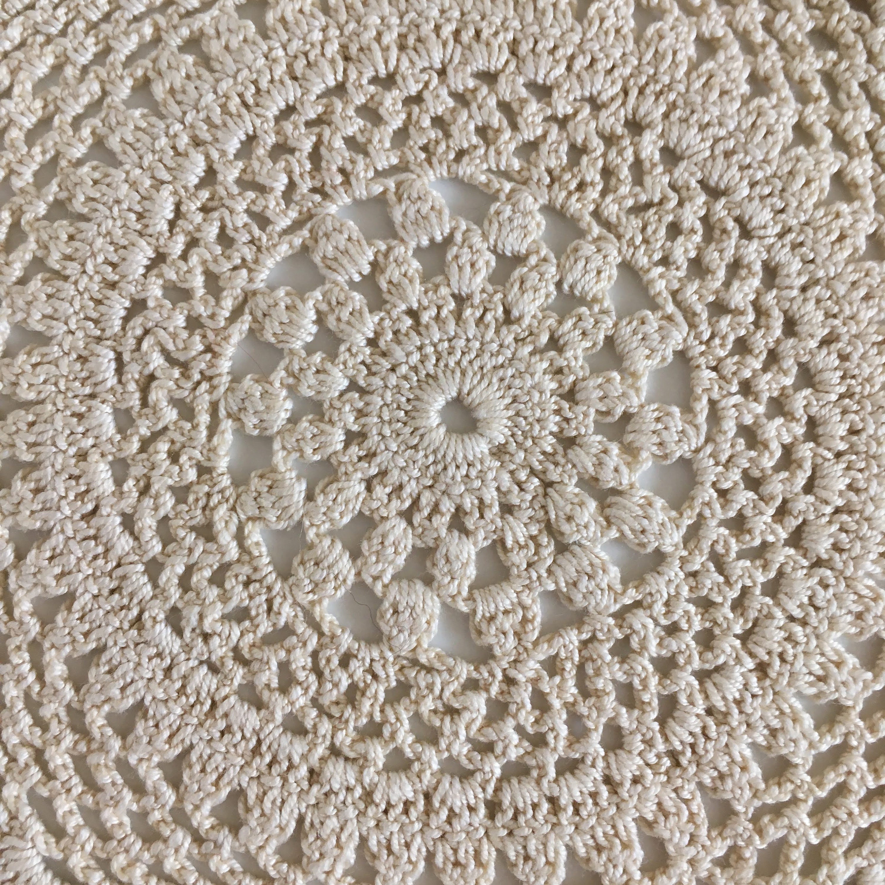 Set of Two Cotton Crochet Small Round Lace Doilies, Shabby Chic Ecru Color Crochet Coasters, Crochet Rustic Home Decor, House Warming Gift, - Thumbnail 4