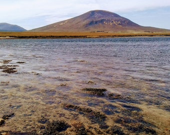 Mounted Photo Print, Mountains and Beach at Claggan Mountain Trail, Ballycroy National Park, Co. Mayo, Ireland