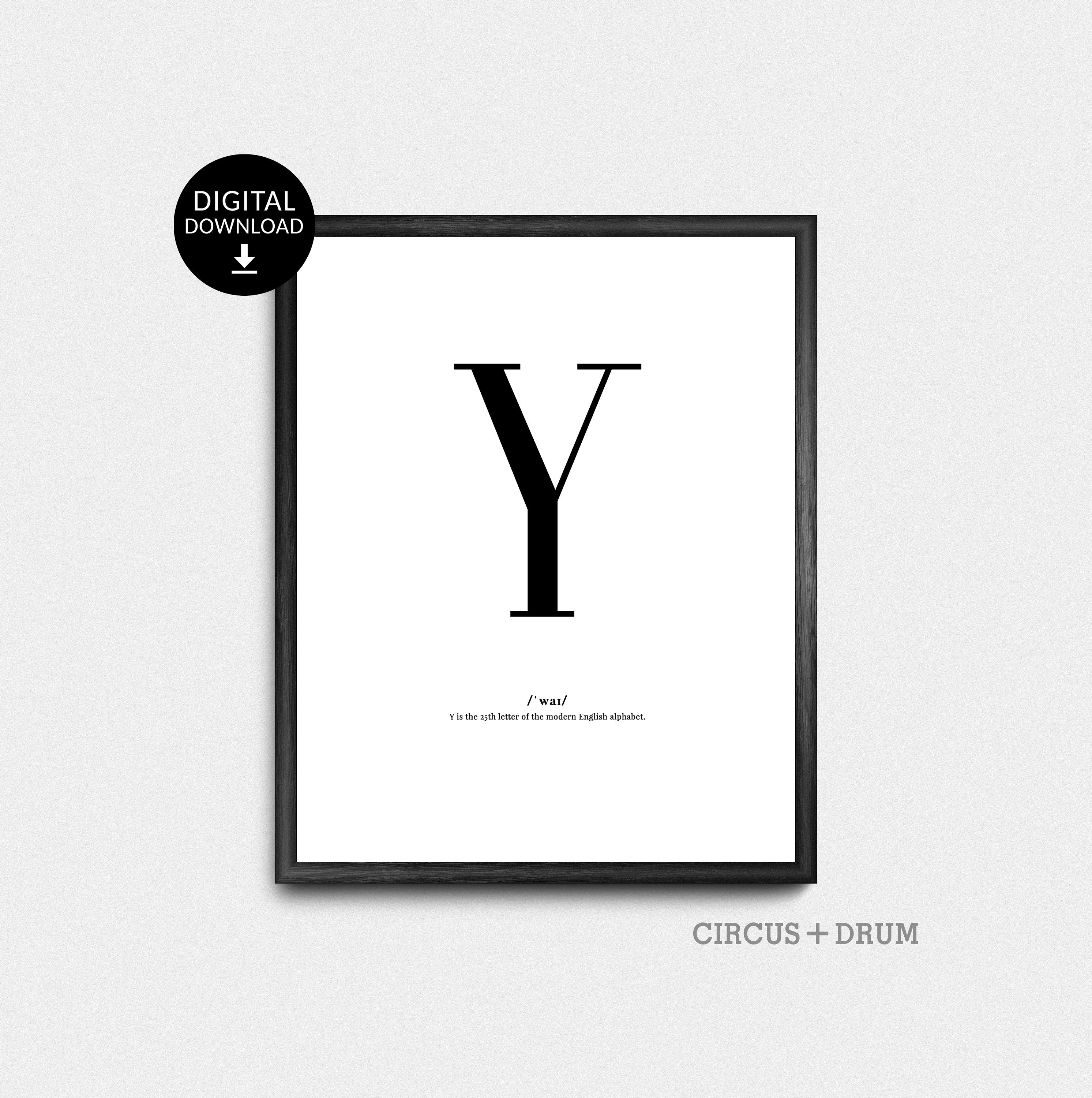 Letter Y Home Decor Print Printable Wall Art Geometric Wall Etsy