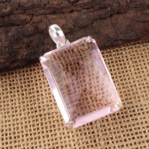 Pink Morganite Gemstone Pendant, 925 Sterling Silver Jewelry, Handcrafted Gemstone Silver Pendant, Big Stone Jewelry, Perfect Jewelry Gift