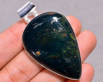 Natural Labradorite /& Green Amethyst Gemstone 925 Sterling Silver Plated Heart ShapePendant Vintage Pendant Tribal Jewelry Mother/'s day Gift