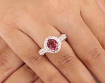 Rhodolite Gemstone Silver Ring | 925 Sterling Silver Statement Ring | Elegant Bridal Ring | Gift For Her