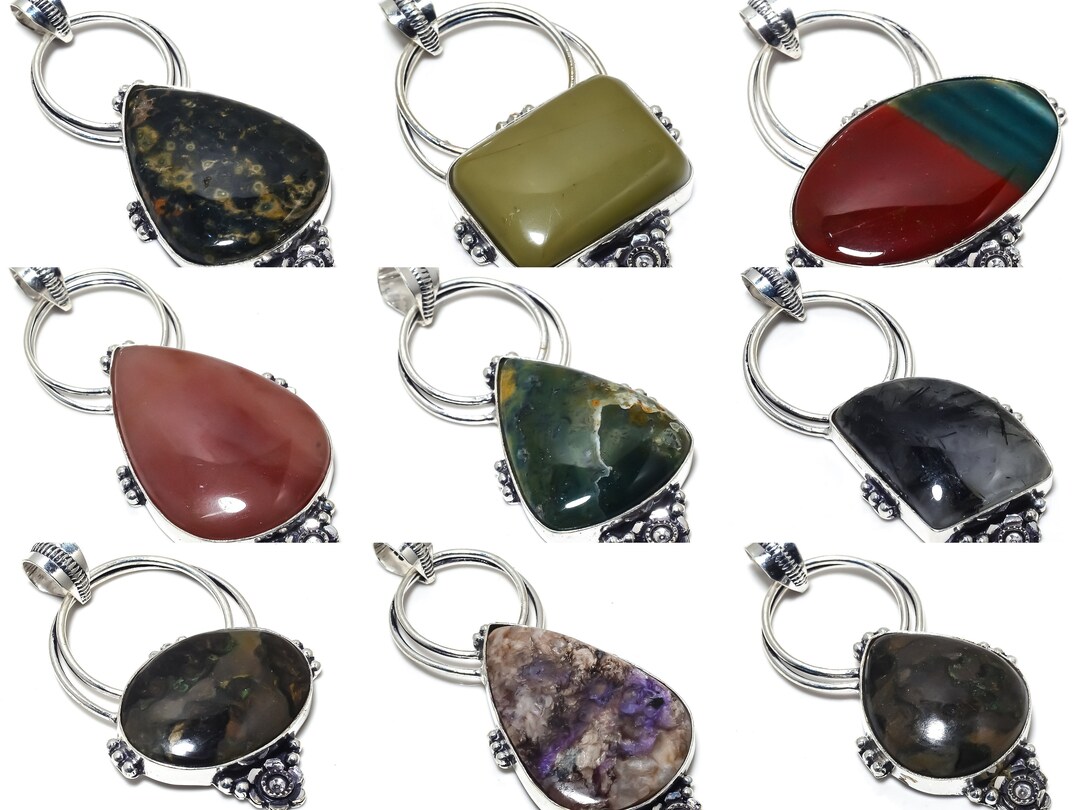 Bulk Pendants Gemstone Jewelry 925 Sterling Silver Pendants Etsy