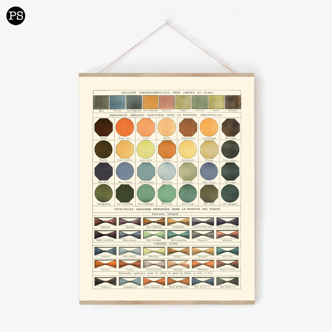 Color Chart Wall Art Print Vintage Color Chart Poster Etsy