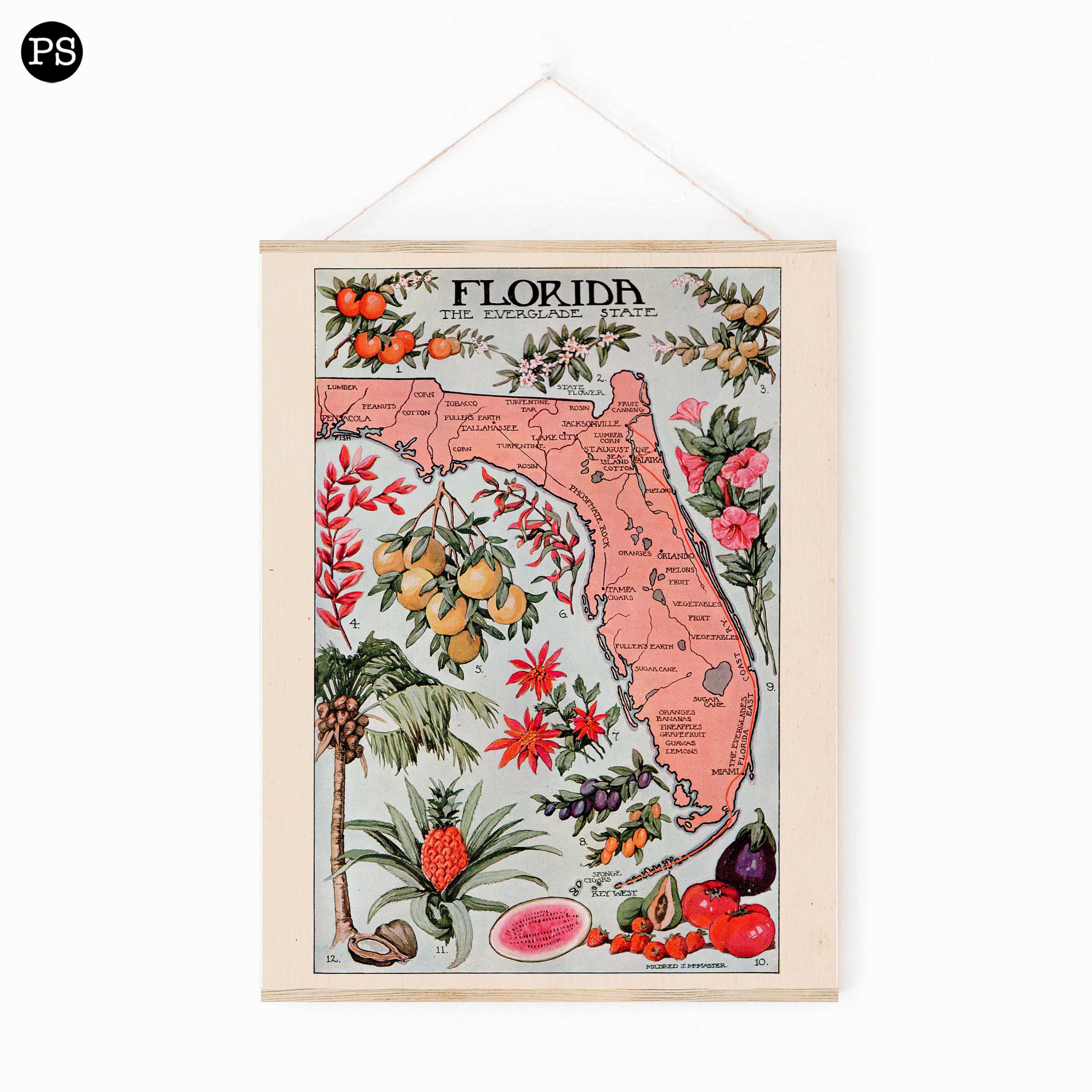 Vintage Florida Wall Art Print Vintage Florida Poster Etsy