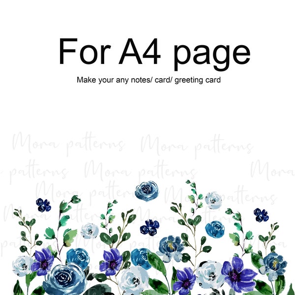 2 Blue floral bouquets, 1 DROP, PNG arrangements , Wedding bouquet ,Invitation graphics, Holiday clipart set,Dusty Blue, indigo floral drops