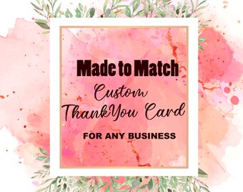 Custom Thank You Card Template, Postcard Design, Made to Match, New Etsy shop Thank you card , all purpose