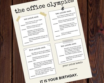The Office Themed Birthday Girl Scavenger Hunt Bar Challenge Instant Download