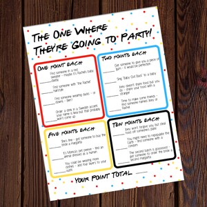 Friends Themed Bachelorette Scavenger Hunt Bar Challenge Instant Download