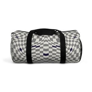 Stylish Checkered Duffel Bag for Gym, Travel, Weekend Getaways, Unisex Sport Bag, Unique Workout Accessories, Perfect Gift for Adventurers