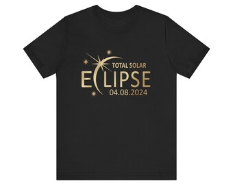 Gold Eclipse 2024 Classic Fit Gift for Celebration Camiseta unisex para adultos, diseño personalizado para la totalidad del recuerdo, para cumpleaños, empleado