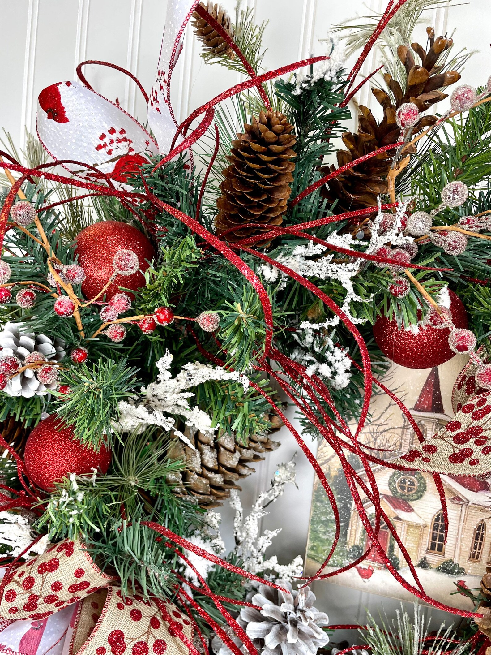 Large Christmas Wreath for Front Door Holiday Door Wreath Etsy