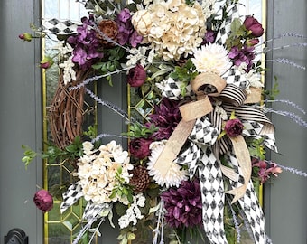 Fall Wreath for Front Door Elegant Porch Decorating for Autumn Door Wreath Fall Decoration Foyer Wreath Gift For Her Fall  Wall Hanging