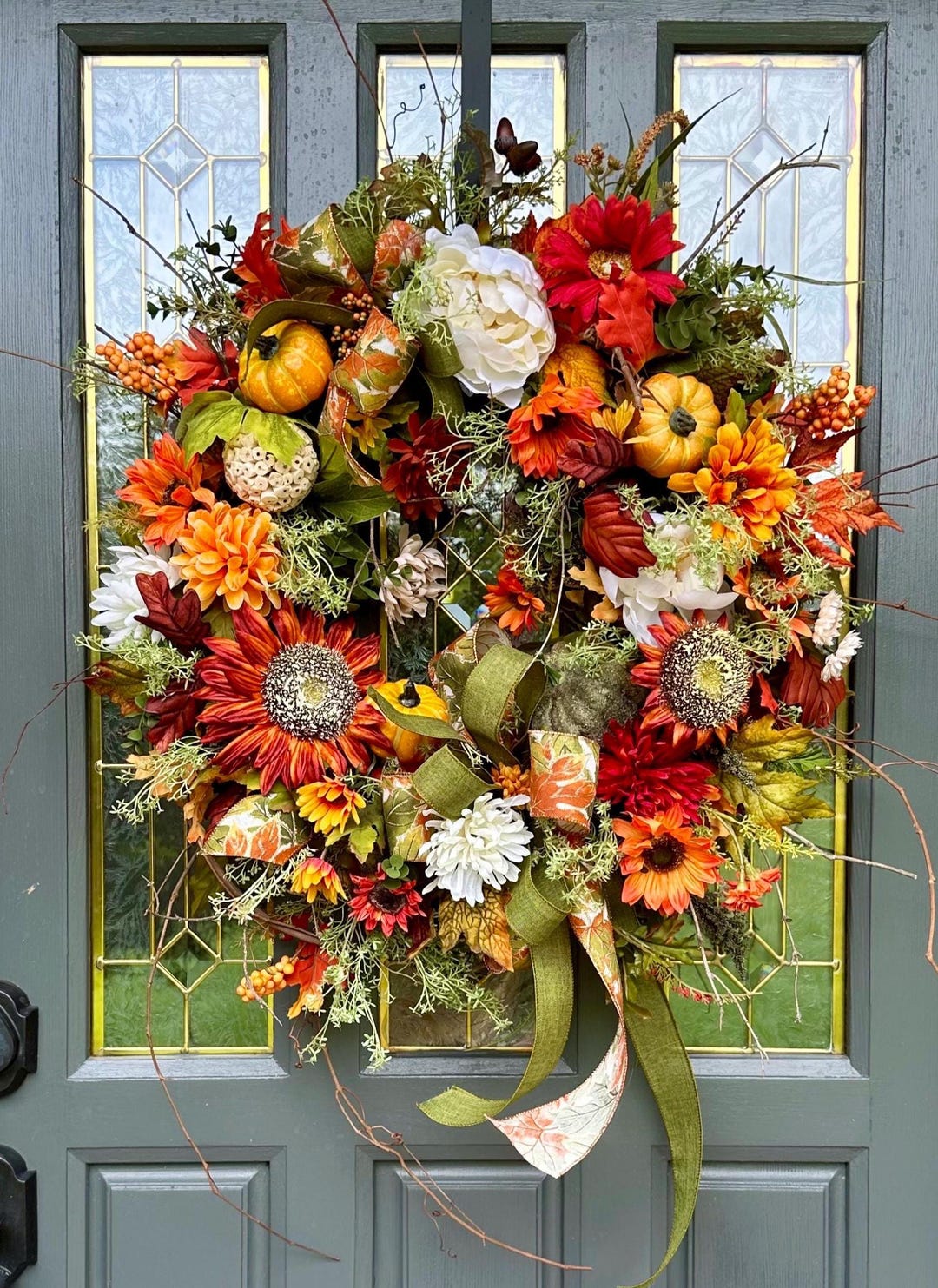 Large Fall Wreath for Front Door Colorful Autumn Door Wreath Gift for ...