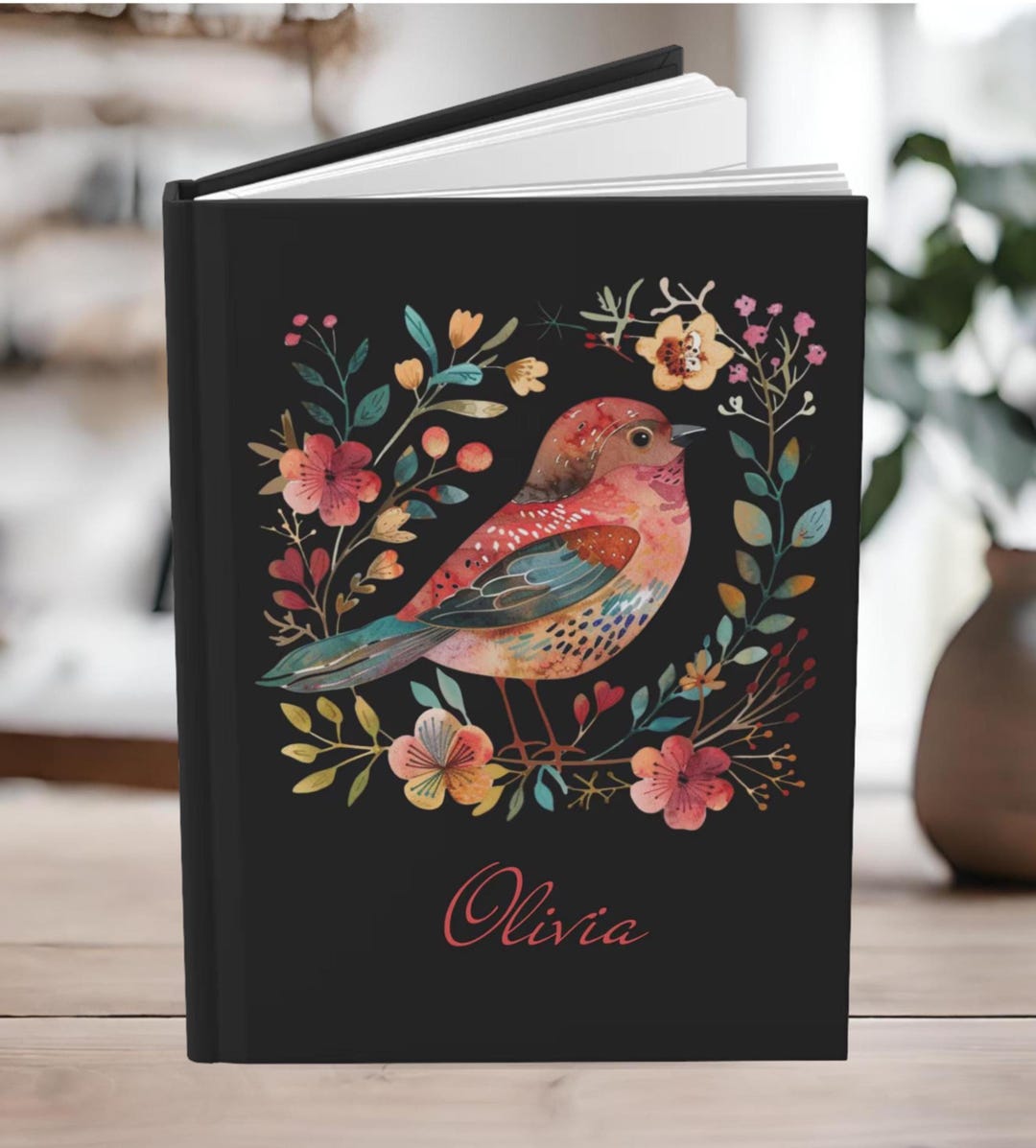 Watercolor Bird Personalized Journal Gift for Bird Lovers Birdwatchers ...