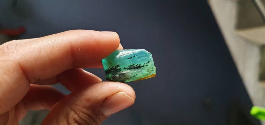 35 ct Ópalo azul peruano de alto grado áspero con dentrita - Etsy España