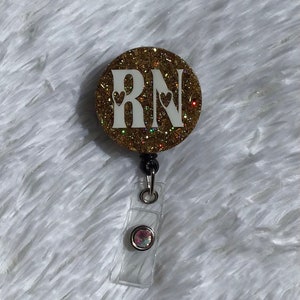 Gold RN Badge Reel