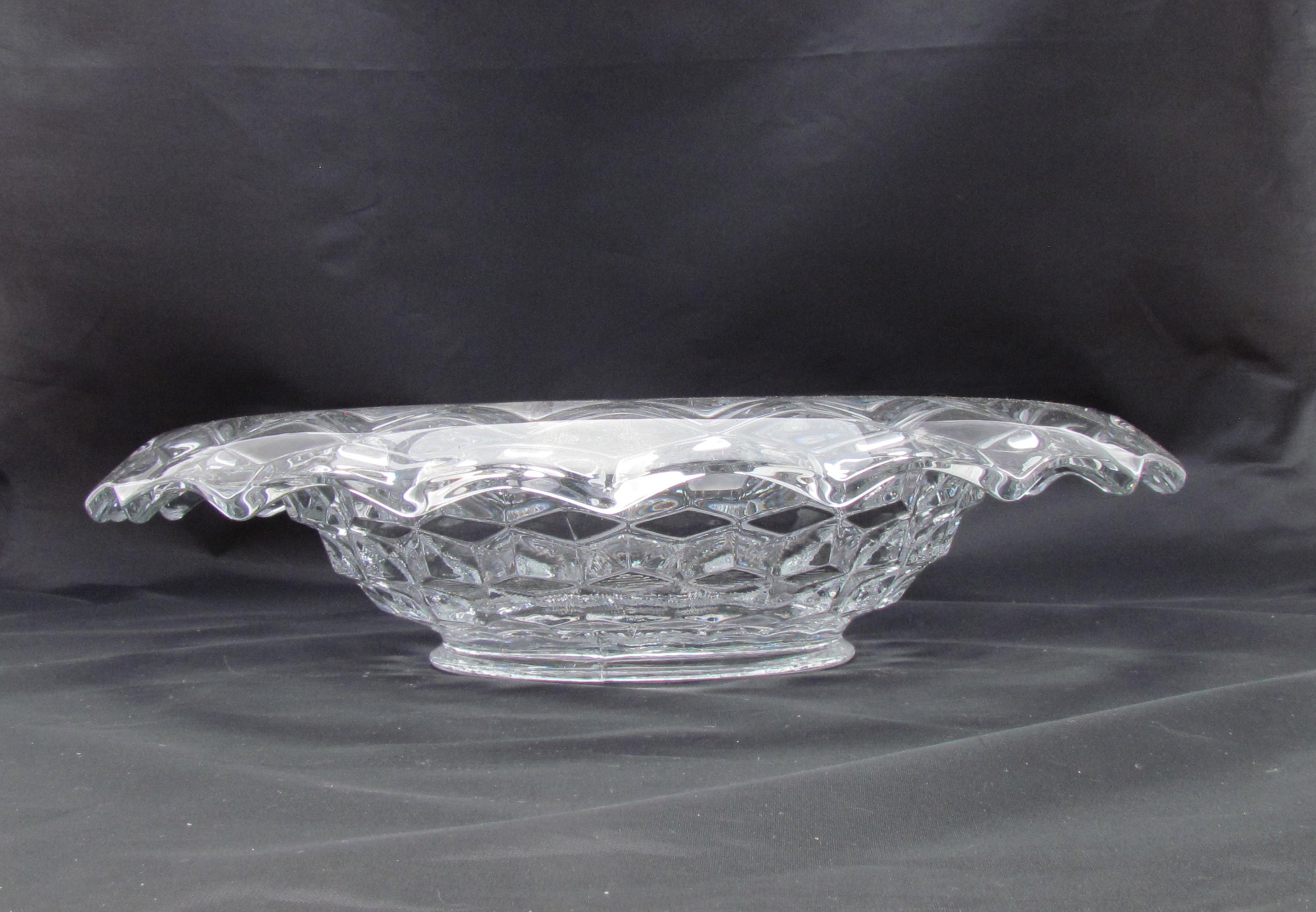Fostoria American Pattern 2056 Rolled Edge Clear Glass Bowl Etsy