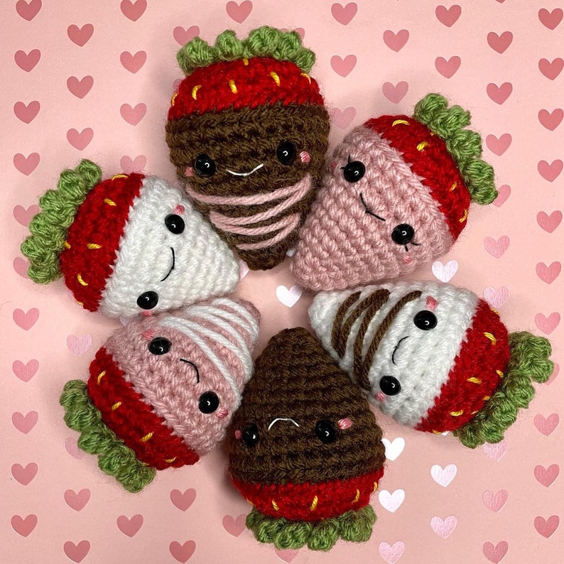 Chocolate Covered Strawberry PDF Crochet Pattern image 1