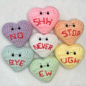 Naughty or Nice Candy Hearts PDF Crochet Pattern Download