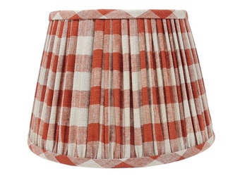 GATHERED LAMPSHADE - linen - various colours - flat bottom - lamp or pendant light
