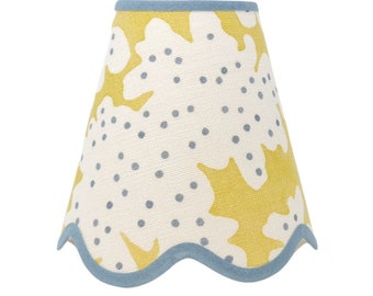 ABAT-JOUR FESTONNE Notes de musique sur Lin  diam. 25cm