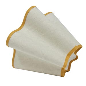 LINEN LAMPSHADE - WAVY - natural - flat bottom - clip on light