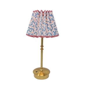 BATTERY LAMPSHADE - Shade only, no base - linen - tapered - natural - pleated - trim colours - clip on, lamp or pendant light