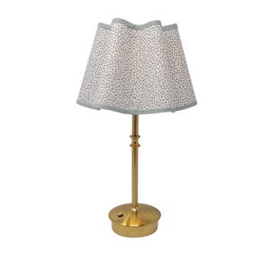 BATTERY LAMPSHADE - Shade only, no base - linen - tapered - natural - wavy - trim colours - clip on, lamp or pendant light