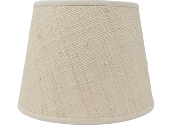 EMPIRE RAFFIA LAMPSHADE - tapered - natural - scalloped edges - trim colours - clip on, lamp or pendant light