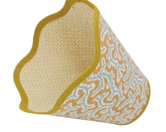 SCALLOP LAMPSHADE - Double Fabric - Yellow - Dulcie - Ian Sanderson - Scallop - Any light fitting plus battery light