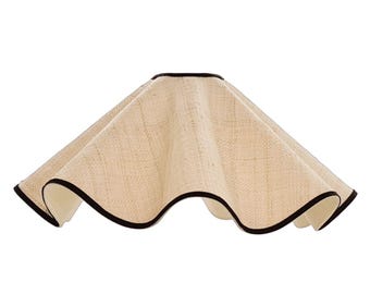 COOLIE CURVY LAMPSHADE - Raffia - Flat edged - available in any colour or fitting
