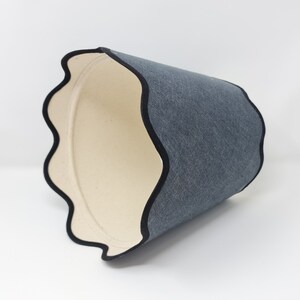 SCALLOP LAMPSHADE linen tapered natural double scalloped edges trim colours clip on, lamp or pendant light image 5