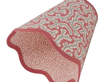 SCALLOP LAMPSHADE - Double Fabric - Red (Rust) - Dulcie - Ian Sanderson - Scallop - Any light fitting plus battery light