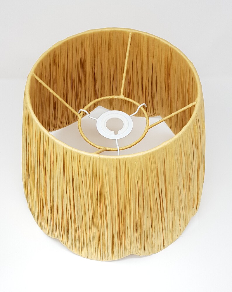 Raffia lamp shade natural with scalloped edges comes in Etsy
