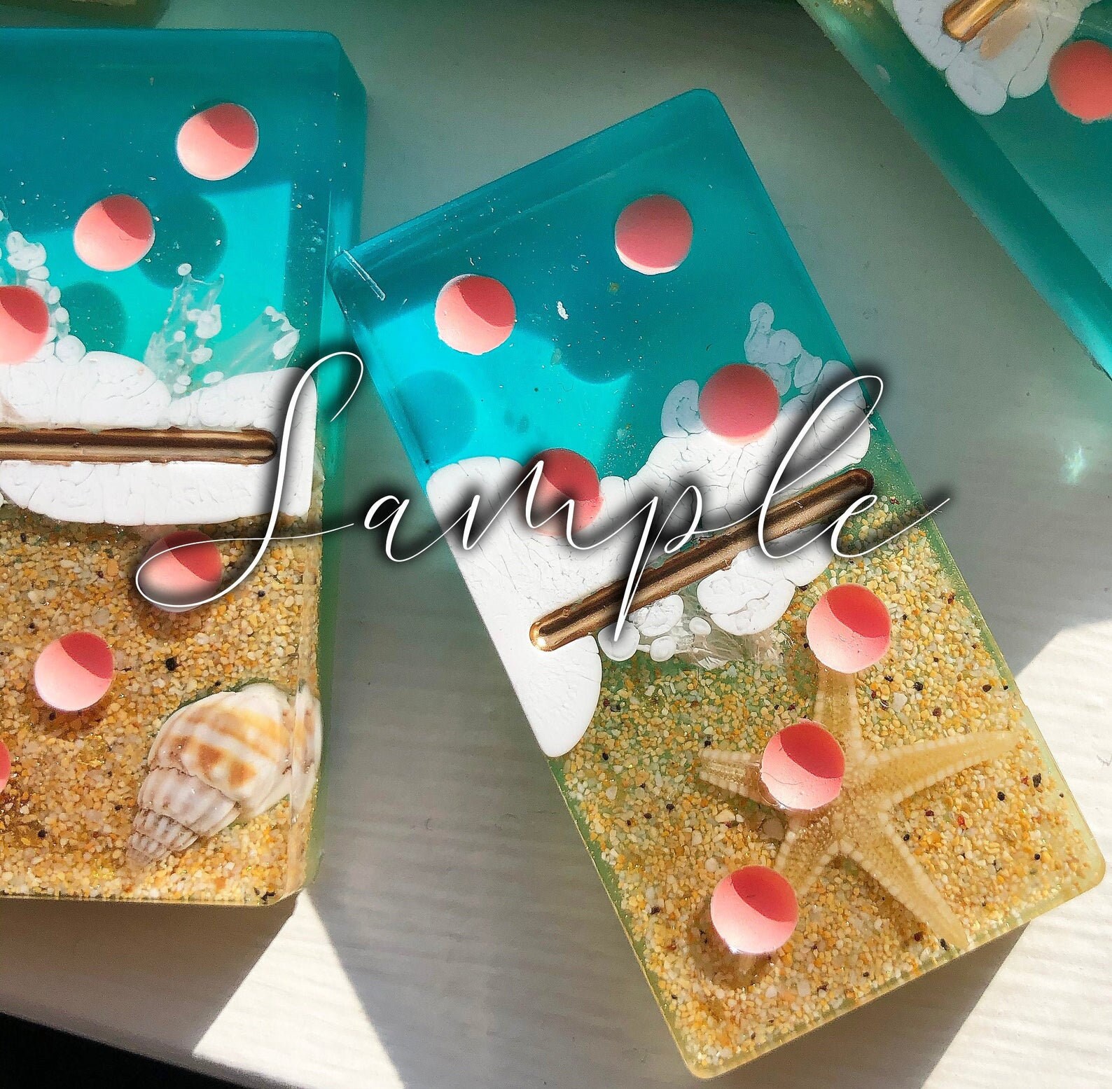 Ocean Resin Dominoes Double 711 Specialty Set Gift Etsy