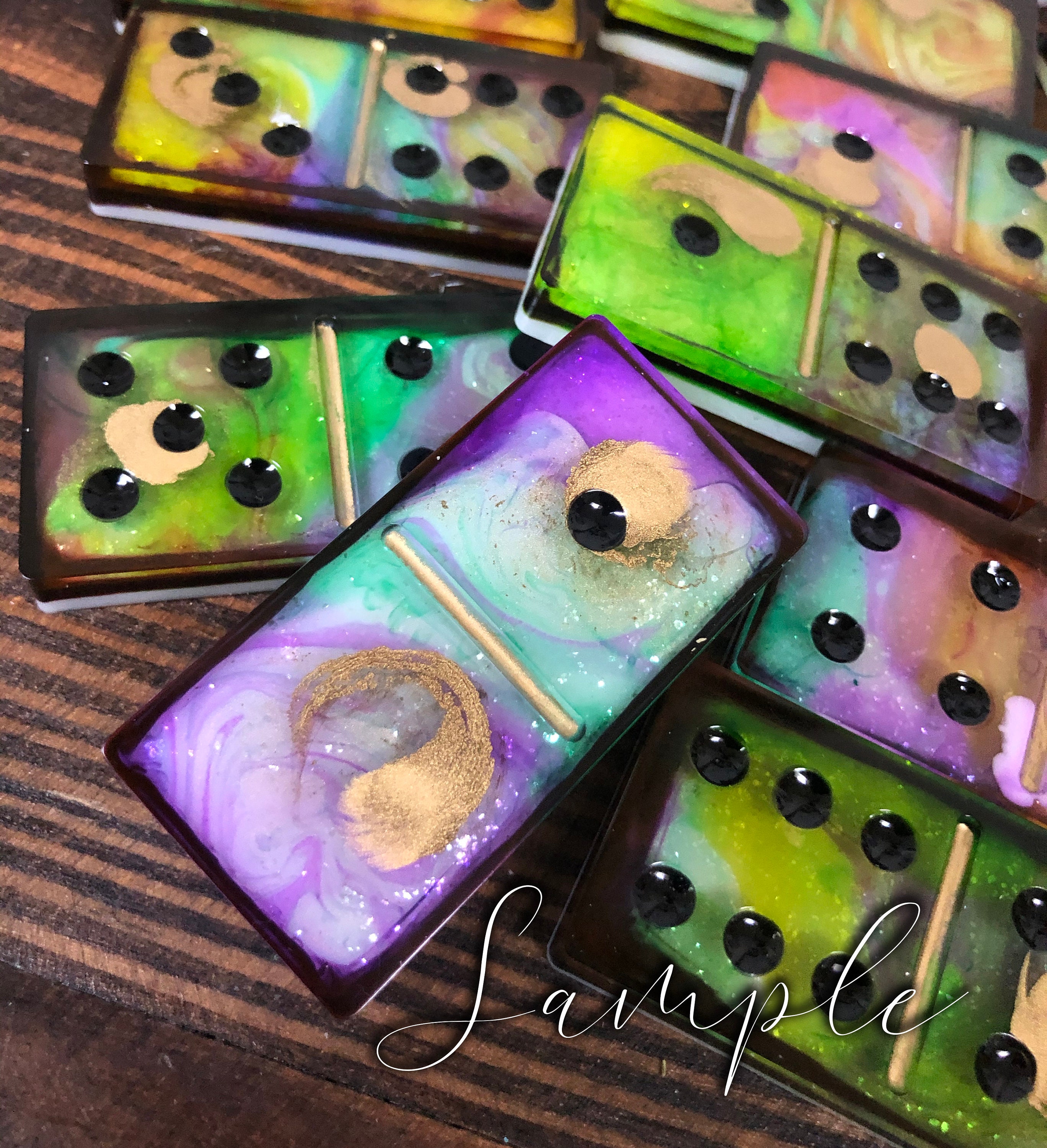 Custom Resin Domino Sets Double 6 Dominos Gift Ideas Etsy
