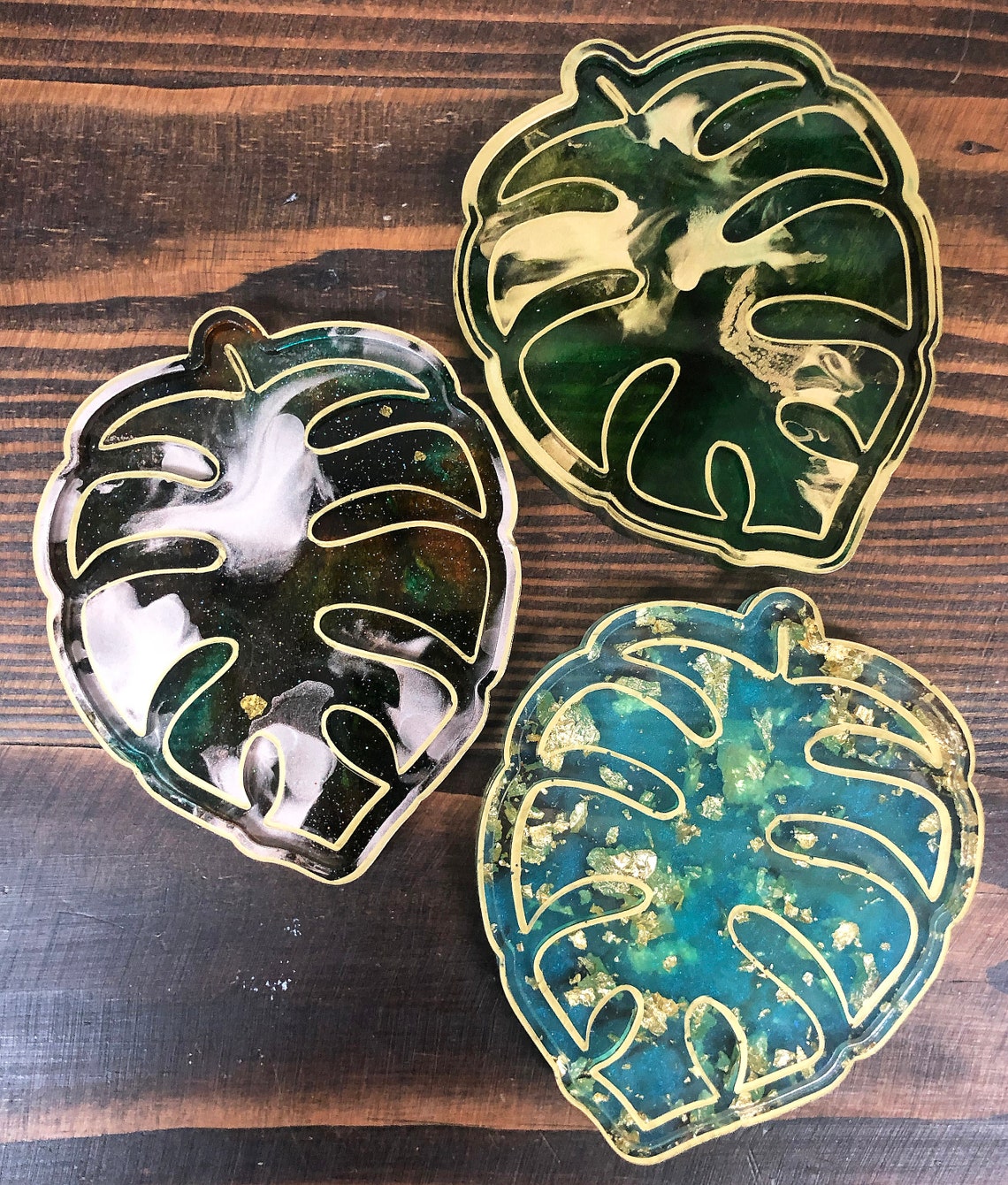 Monstera Coaster Batch Sold Individually Resin Coasters Etsy