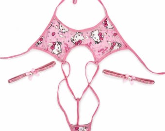Hello Kitty Light Pink Sheer One Piece Bodysuit
