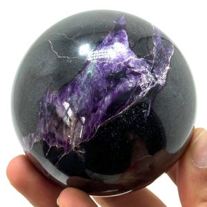 XL AAA Kämmererite Sphere 720g | Rare Purple Green Crystal from India | Old Mine High Grade Polished Stone for Healing & Meditation