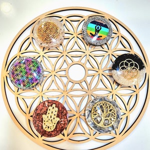 Agarre para teléfono de piedra de cristal: soporte plegable para teléfono con chakras, hamsa y piedra lunar