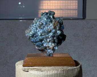 Blue Botryoidal Chalcedony Specimen 1706g | Natural Bubble Formation Mineral Display