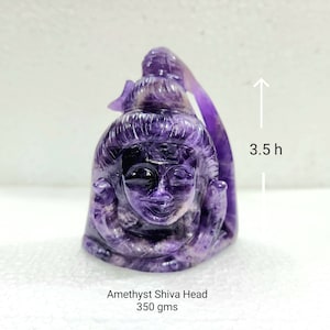 Amethyst Shiva head, Lord Shiva, Shiva Natraj God, Dancing shiva head,Shiva idol hindu,Hinduism God,Crystal Shiva Head 100% Natural Unheated