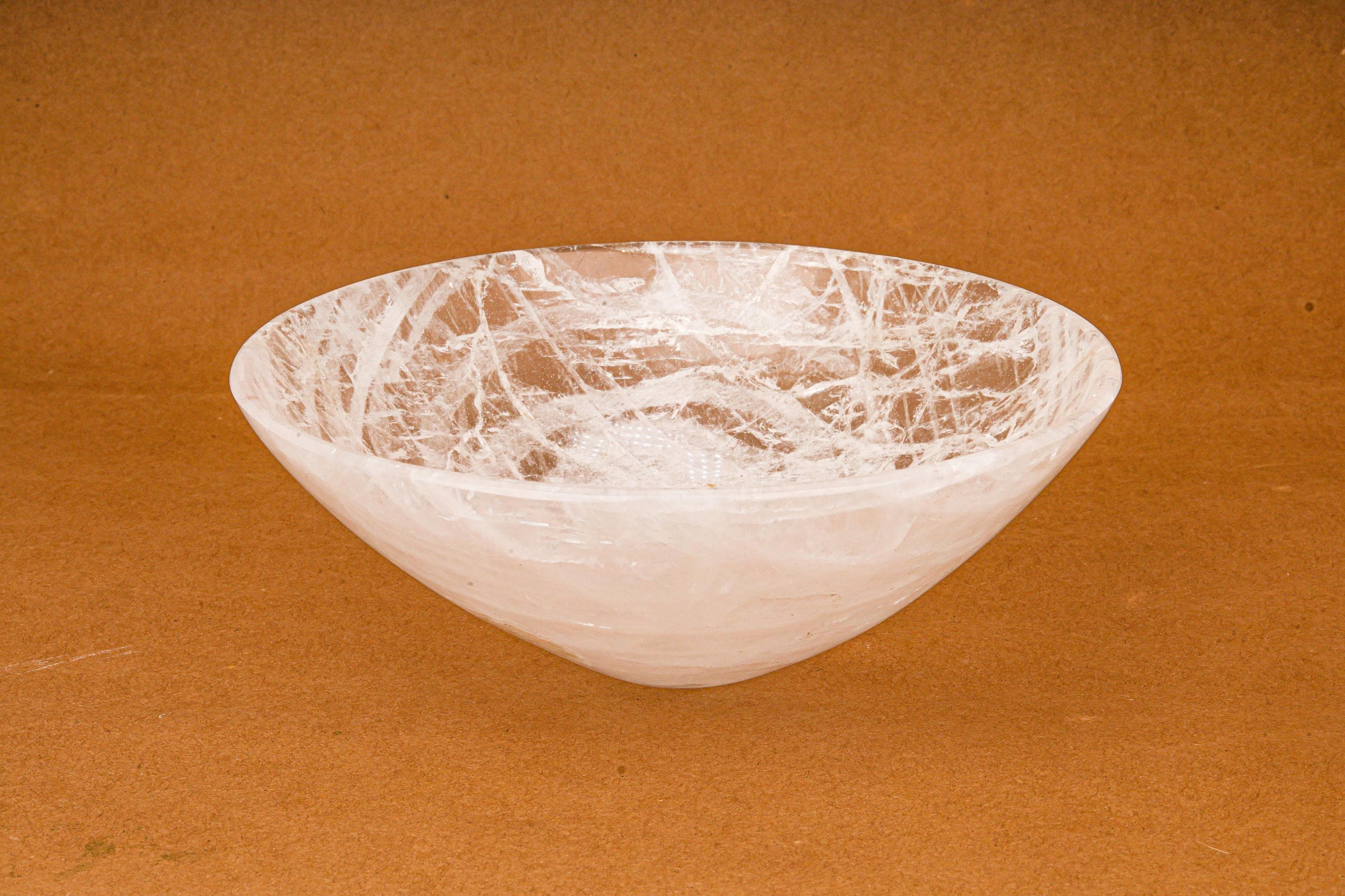 Hand-Polished 6-Inch Clear Quartz Master Healer Bowl: A Luminous Vessel of Pure Crystalline Light