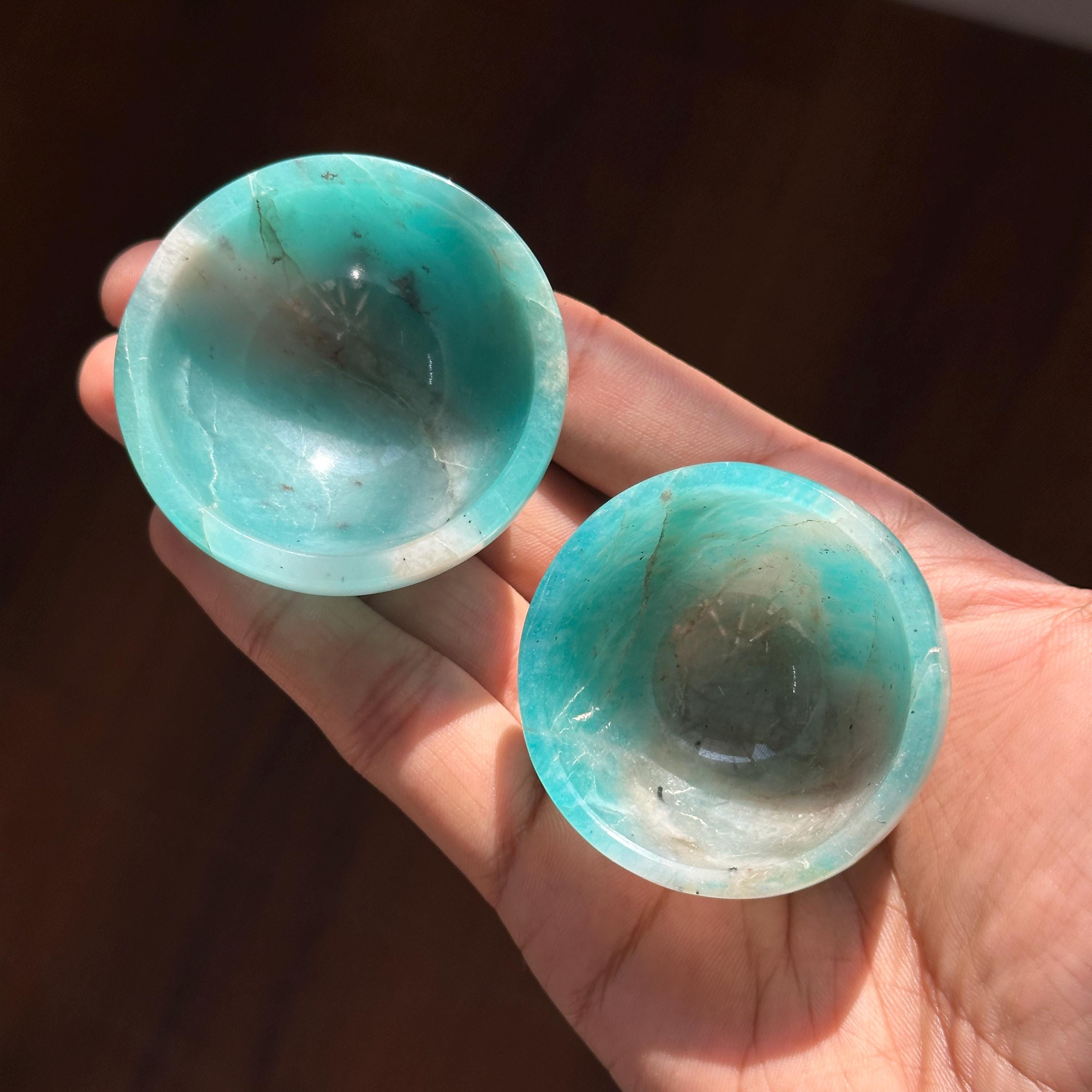 Hand-Carved Amazonite Bowl
