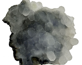 Botryoidal Chalcedony with Druzy Quartz – Blue-Grey Mineral Specimen